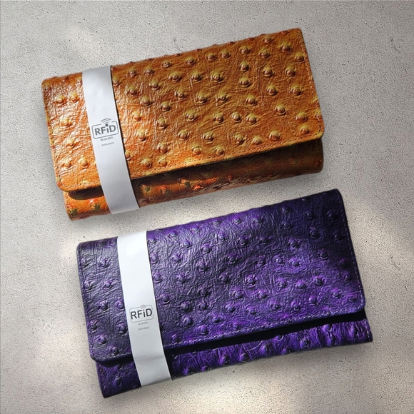 Genuine Ostrich Leather Wallet - Picture 1 of 3